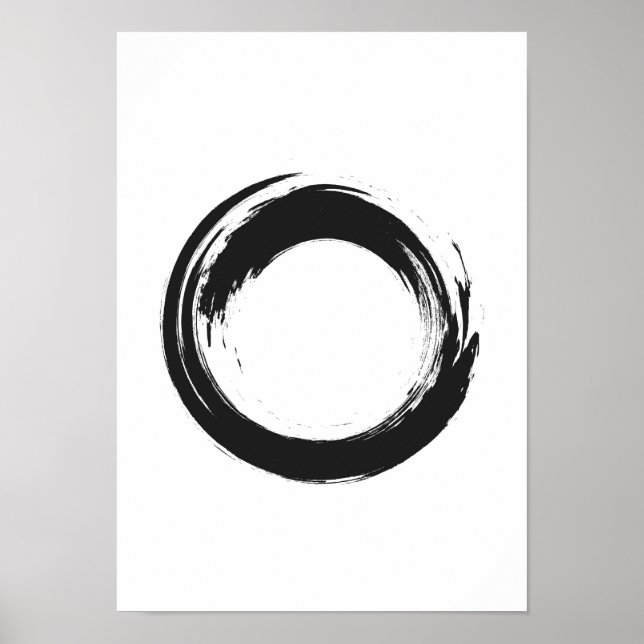 Poster Aquarelle à cercle zen (Devant)