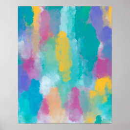 Poster Aquarelle Abstraite colorée