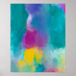 Poster Aquarelle Abstraite colorée