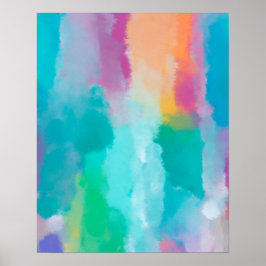 Poster Aquarelle Abstraite colorée
