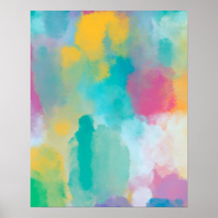 Poster Aquarelle Abstraite colorée