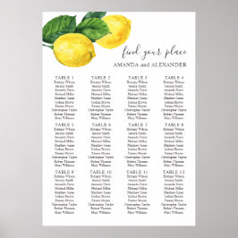 Poster Aquarelle agrumes citron mariage