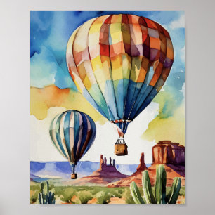 Poster Aquarelle Albuquerque à air chaud