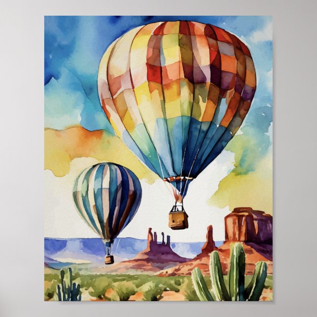 Poster Aquarelle Albuquerque à air chaud (Devant)