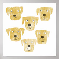 Aquarelle amusante Golden Labrador Retriever Dogs