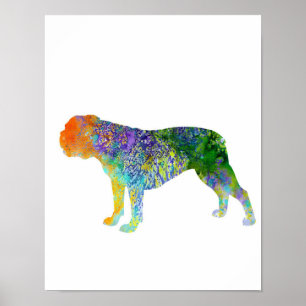 Poster Aquarelle anglaise Bulldog Art Aquarelle