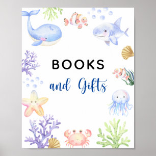 Poster Aquarelle animaux océaniques - Livres et cadeaux