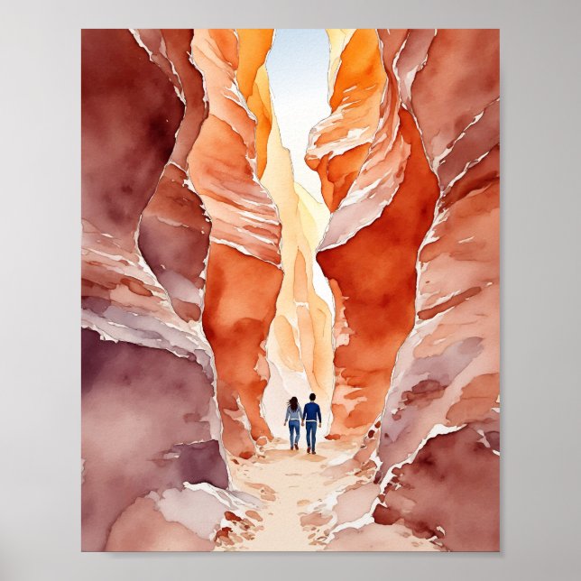 Poster Aquarelle Antelope Canyon (Devant)