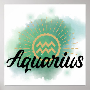 Poster Aquarelle Aquarius