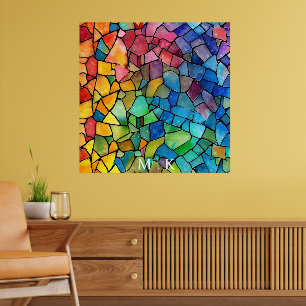 Poster Aquarelle Arc-en-ciel en verre