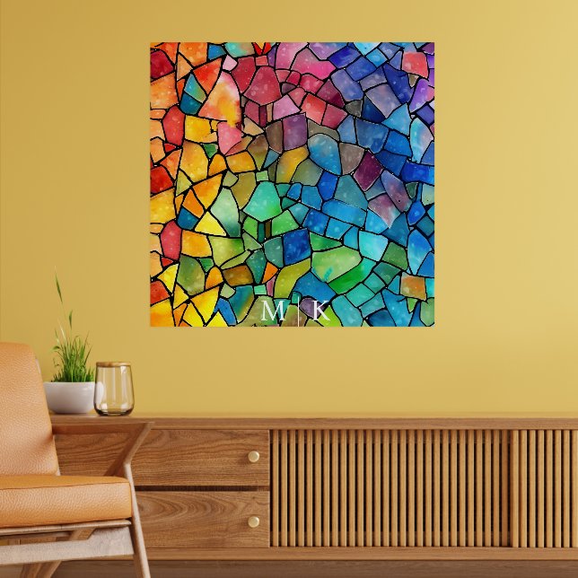 Poster Aquarelle Arc-en-ciel en verre (Salon 2)