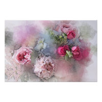 Aquarelle Art Élégant Moderne Fleurs Roses