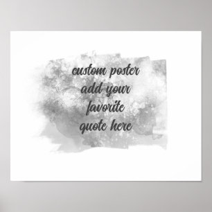 Poster aquarelle artistique gris et blanc ajouter un devi