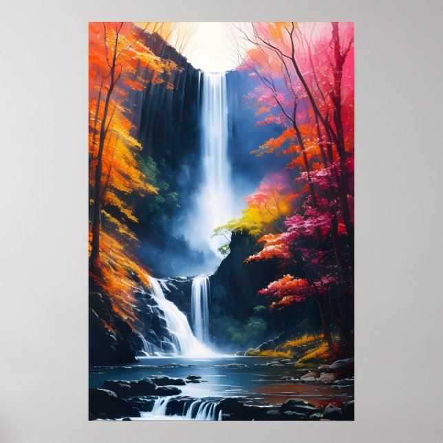 Poster Aquarelle automne peinture de l'eau (Devant)