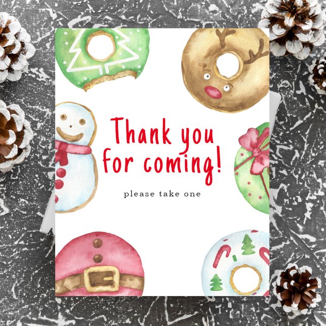 Poster Aquarelle baby shower d'hiver Merci pour venir (Créateur téléchargé)