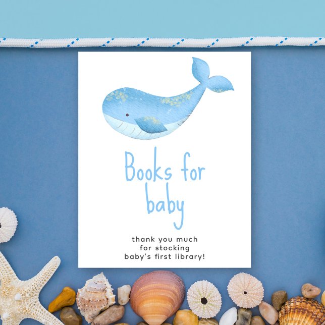 Poster Aquarelle baleine - Livres pour bébé (Créateur téléchargé)