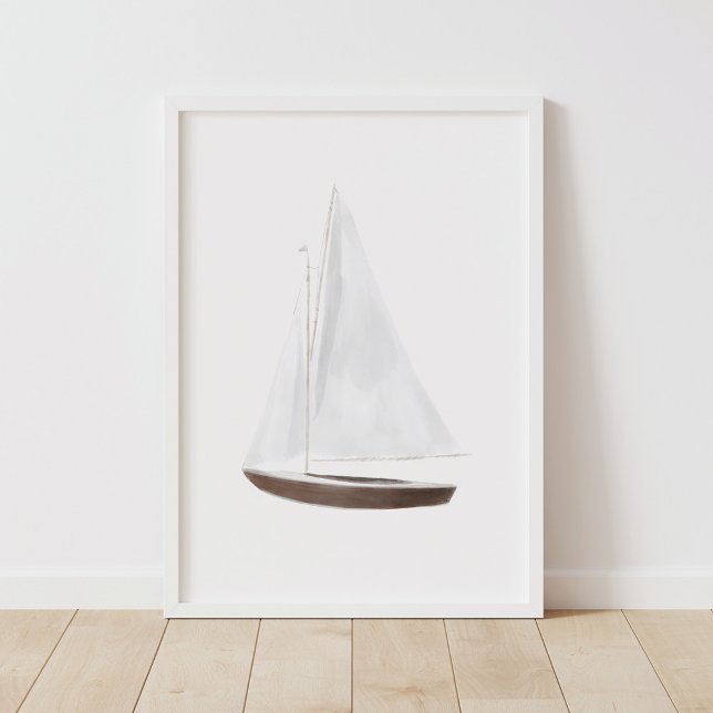 Poster Aquarelle bateau à voile Décor (Créateur téléchargé)