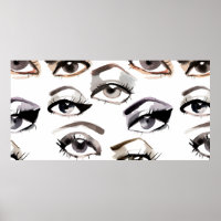 Aquarelle beaux yeux motif
