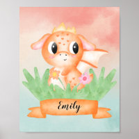 Aquarelle Bébé Cute Dragon