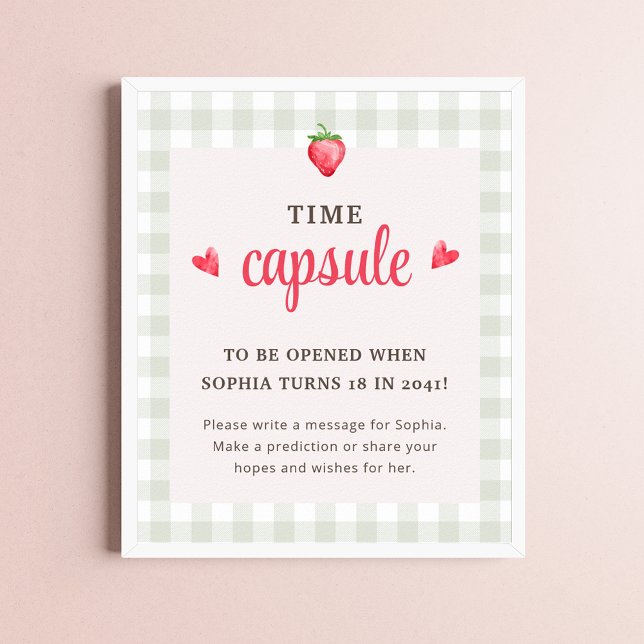 Poster Aquarelle Berry premier anniversaire heure Capsule (Créateur téléchargé)