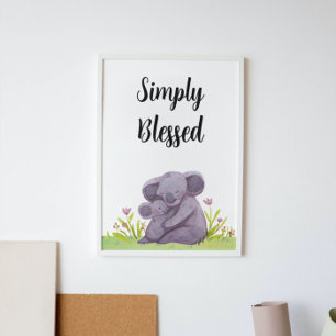 Poster Aquarelle Bienheureuse Koala Oear Nursery