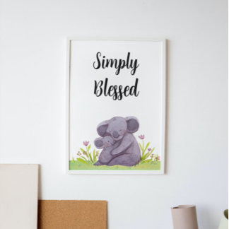 Poster Aquarelle Bienheureuse Koala Oear Nursery