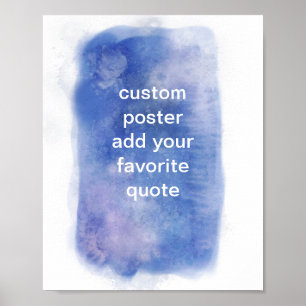 Poster aquarelle bleu et blanc ajouter du texte personnal