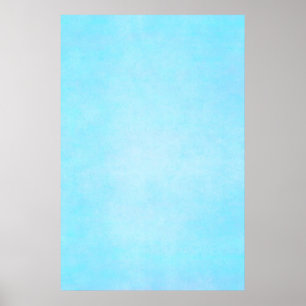 Poster Aquarelle bleu turquoise Modèle blanc