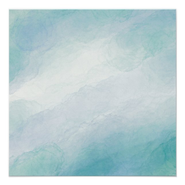Poster Aquarelle bleue (Devant)