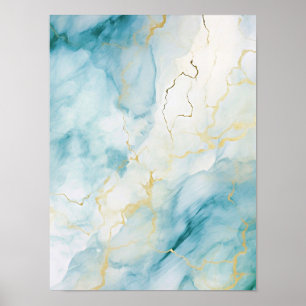 Poster Aquarelle bleue
