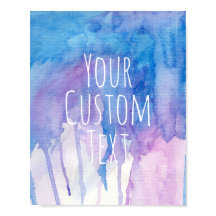 Aquarelle bleue et violette - devis personnalisé |