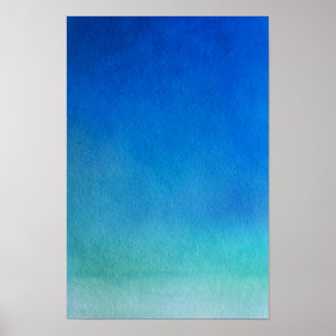 Poster Aquarelle bleue Ombre