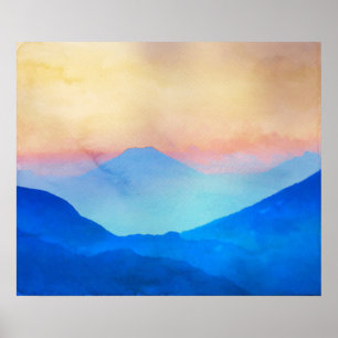 Poster Aquarelle Blue Mountains