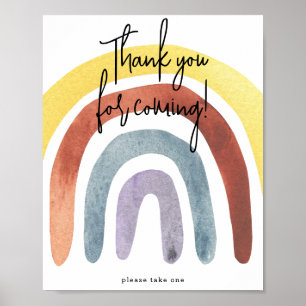 Poster Aquarelle Bohème Arc-en-ciel Merci d'être venu
