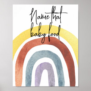 Poster Aquarelle Boho Arc-en-ciel - nommez cette nourritu