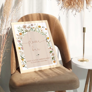Poster Aquarelle Boho Chic Floral Bar