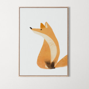 Poster Aquarelle Bois Fox Décor Chambre