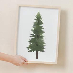 Poster Aquarelle Bois Pine Arbre Nourriture Décor Salle