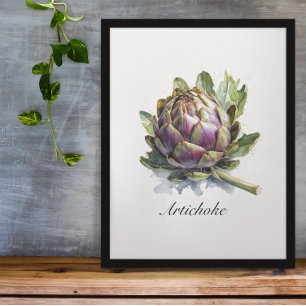 Poster Aquarelle botanique de cuisine de jardin d'articha