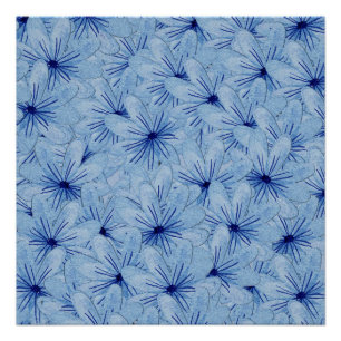 Poster Aquarelle Bouquet de fleurs sauvages bleues