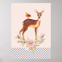 Aquarelle Brown mignonne Cerf Élégance rustique