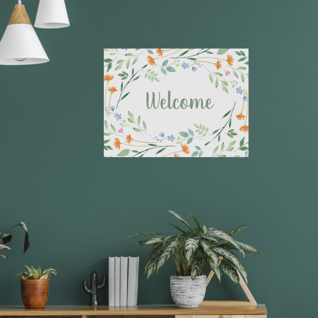 Poster Aquarelle Cadre Floral Mixte (Salon 1)