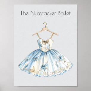 Poster Aquarelle Casse-noisette Ballet de Noël Tutu