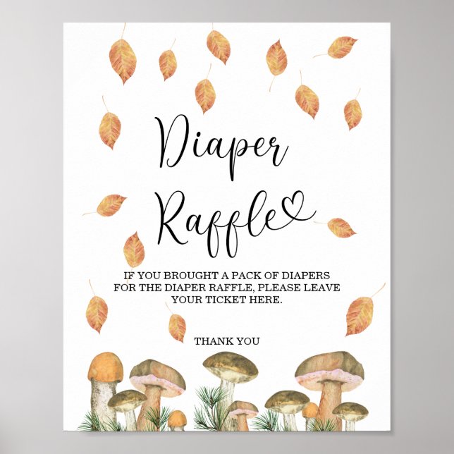 Poster Aquarelle champignons forestiers - tombola de couc (Devant)