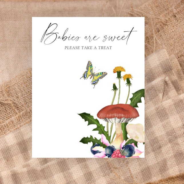 Poster Aquarelle champignons sauvages Les bébés sont doux (Créateur téléchargé)