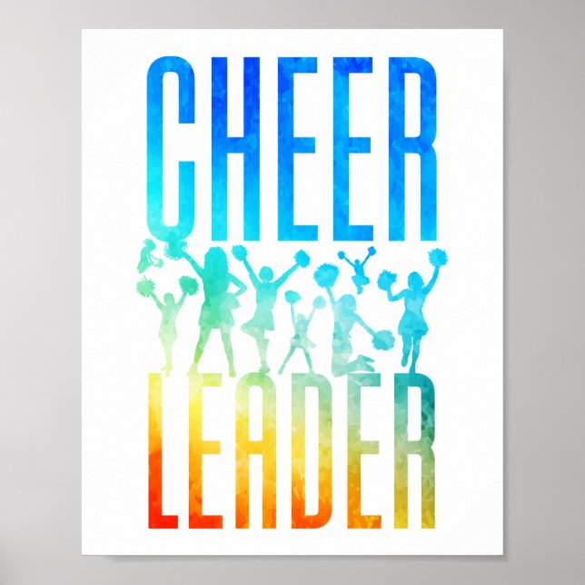 Poster Aquarelle Cheerled Cheer Cheer Leader (Devant)