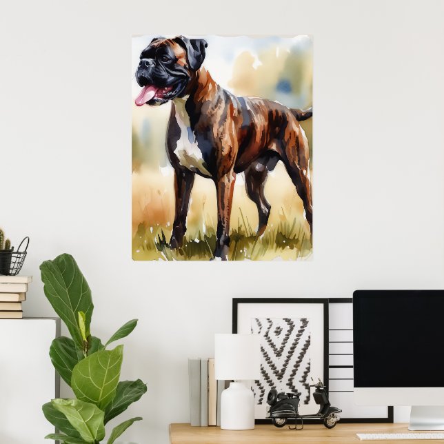 Poster Aquarelle Chien (Bureau à domicile)