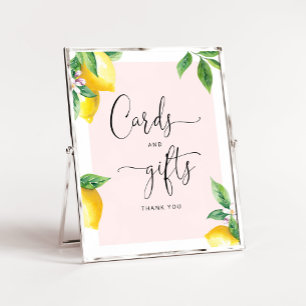 Poster Aquarelle citron baby shower cartes et signe cadea