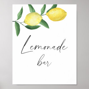 Poster Aquarelle citron citron moderne - bar à limonade