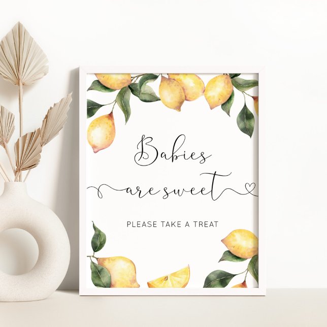 Poster Aquarelle citron Les bébés sont doux prendre un ré (Créateur téléchargé)